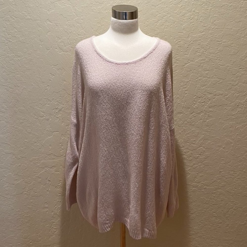 NWOT OAK + FORT baby pink knit oversize sweater L
